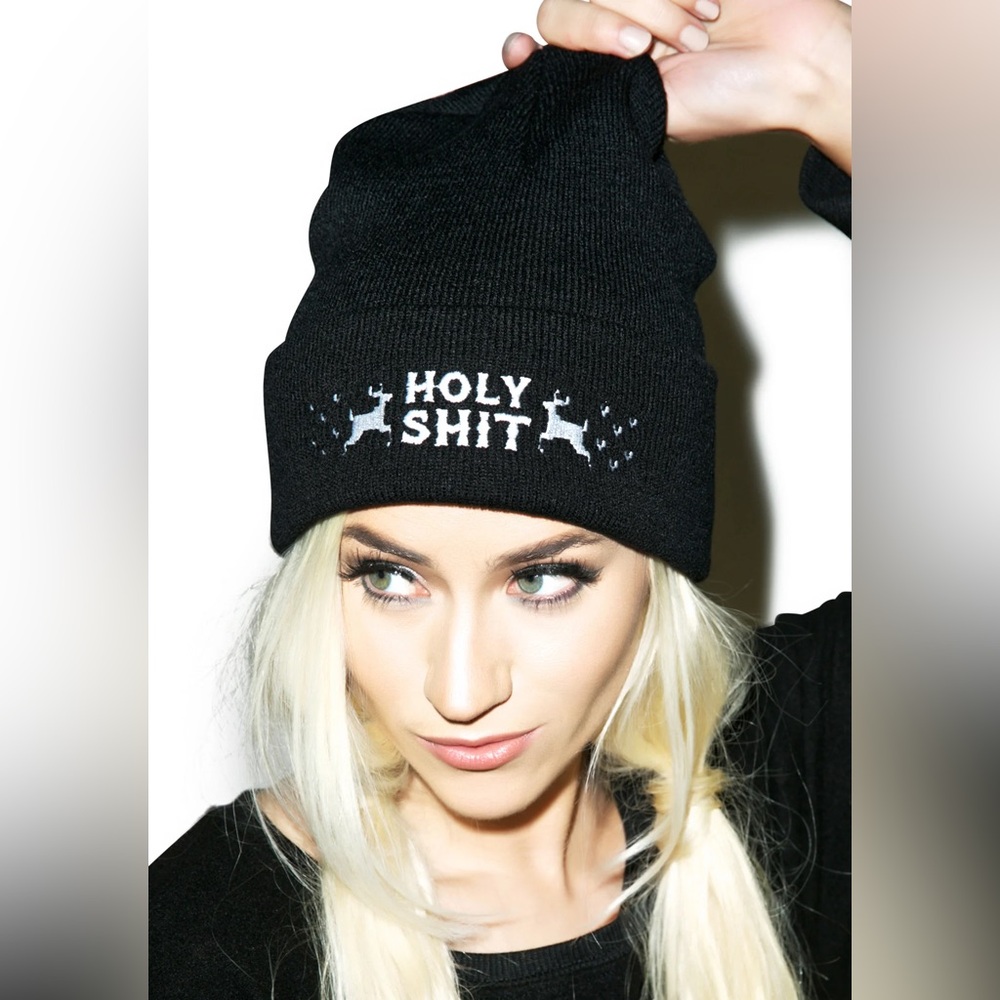 Social Decay Holy Shit Black Beanie Hat